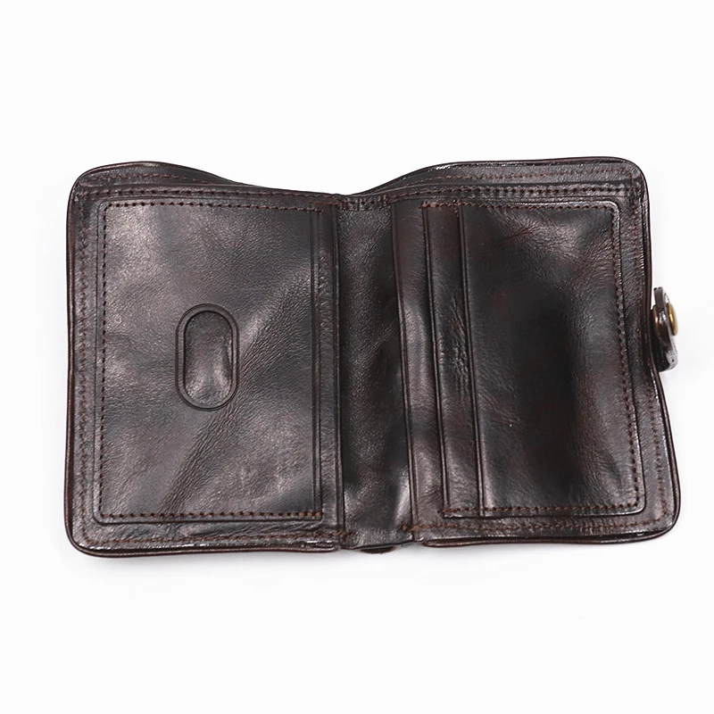 Genuine Leather Wallet For Men Original Cowhide Vintage Handmade Short new Bifold Slim Rfid 2025 Men's Purse With Card Holder Top Quality