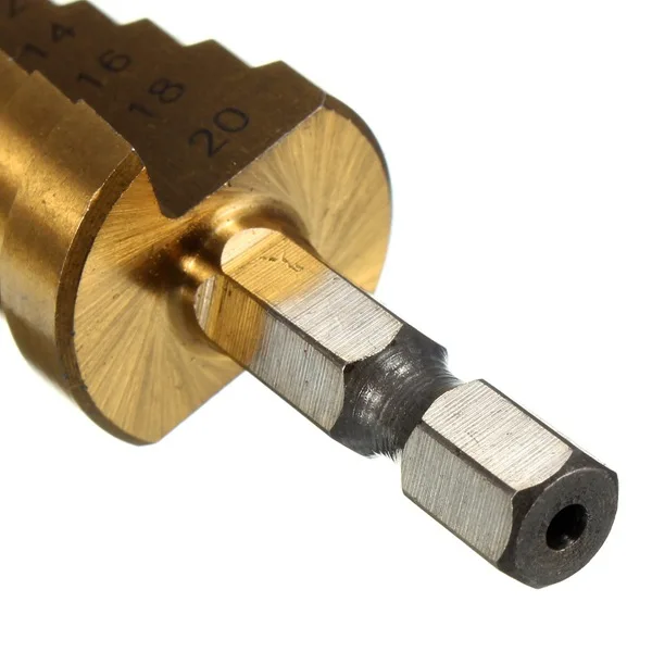 3-12 4-32mm HSS Titanium Coated Metal Hex Core Drill Bits High Speed Steel Step Drill Bit Set Cone Hole Wood Cutter Taper Metric
