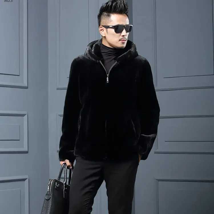 Autumn Winter 2022 New Mens Faux Mink Fur Coat Lapel Thick Warm Jackets Fashion Mens Eco-Friendly Faux Fur Coats Jackets T79XJ241102
