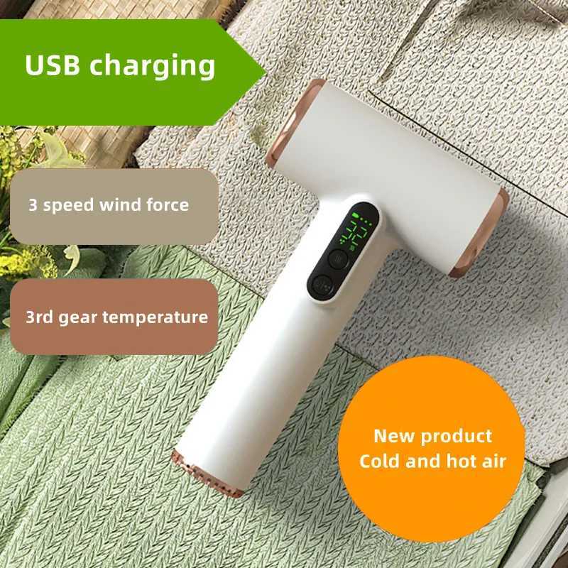 Hair Dryers Portable Wireless Hair Dryer USB Charging Display Screen Hair Dryers for Dormitory/Travel Strong Wind Low Noise 3 Gears 240401