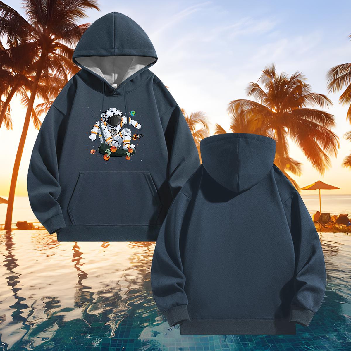2024 Men Hoodie Spring Autumn Loose Fit Hoodie for Man Woman Long Sleeve Drawstring Skull Tops Pullover Hoodie Tech Fleece
