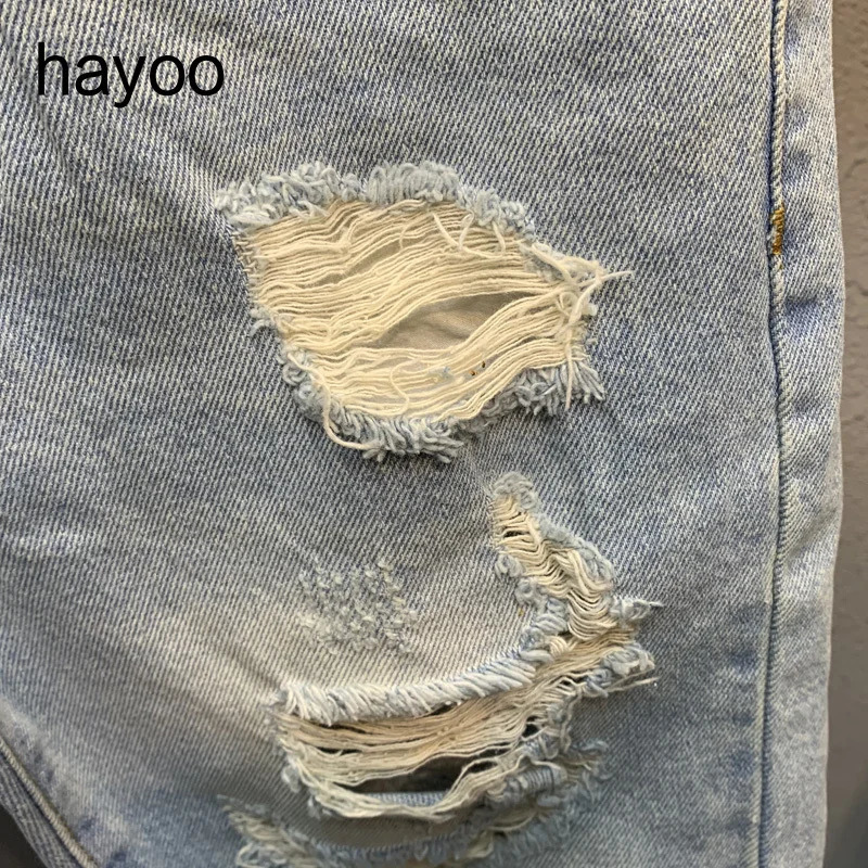 Ripped denim shorts mens light blue fifth pants trendy all-match mens loose woolen shorts Mens split stitching short jeans 240327