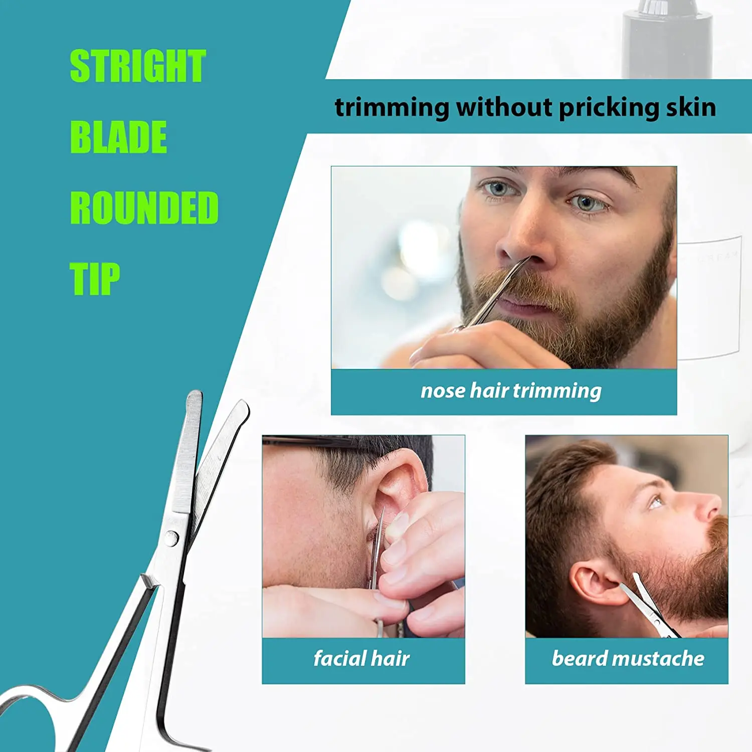 2025 Eyebrow and Nose Hair Scissors, Comfort-Grip Handles, Facial Hair Grooming, Eyebrow, new Nose, Mustache, Beard