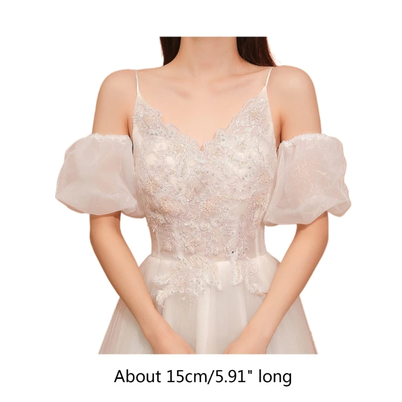 Wedding Detachable Puff Sleeves White Removable Short new Handmade Bridal Arm Sleeves Cover 2025 Elegant Wedding Accessories Dropshipping