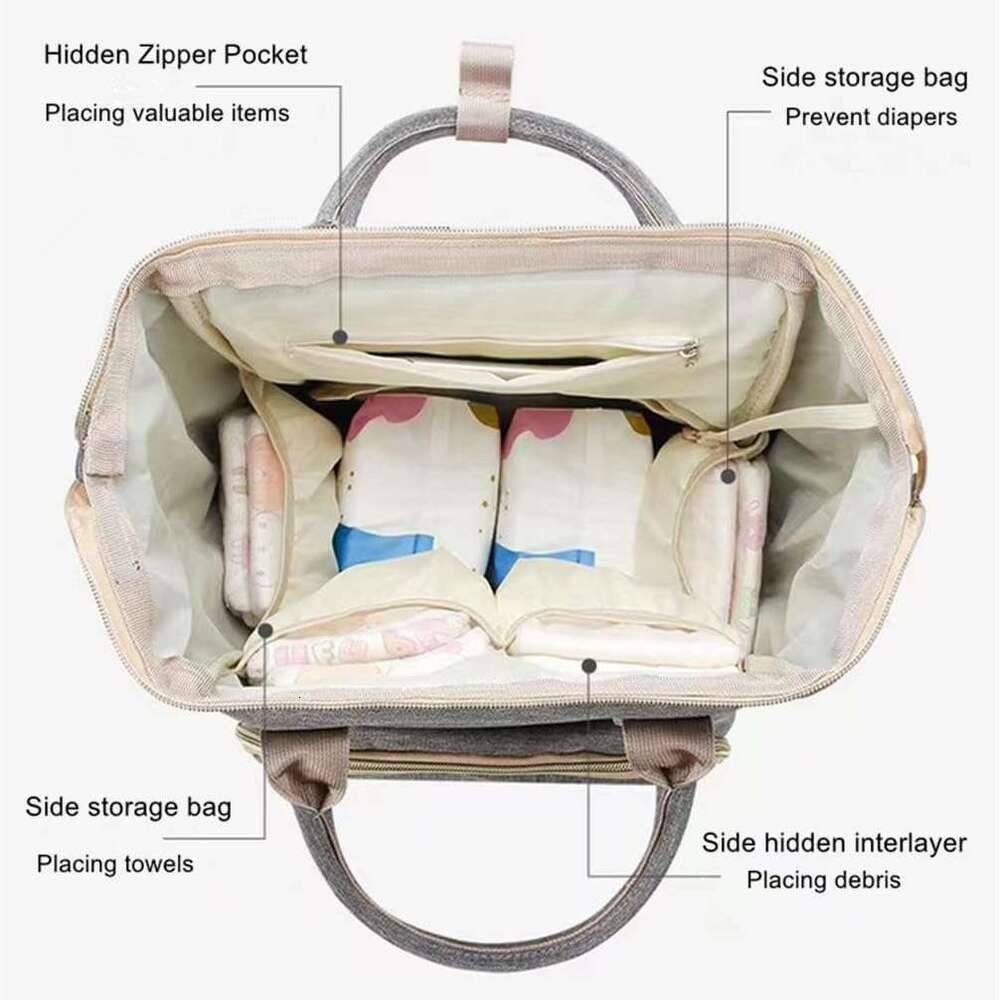 meinkora backpack baby mom and dad travel bag suitable for boys girls grey multi functional diaper bag backpack