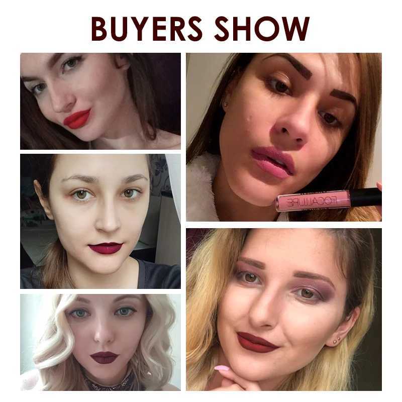 FOCALLURE Waterproof Lip Gloss Matte Velvet Lasting Naked Cup Free Liquid lipstick Womens lipstick Cosmetics W241101