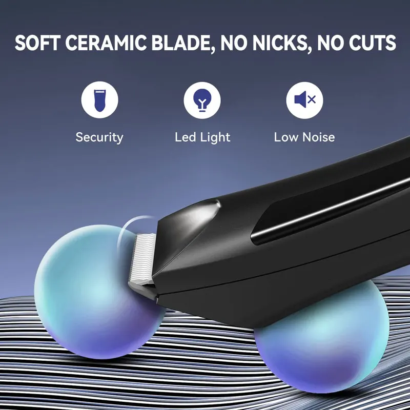 Electric 2025 Body Hair Trimmer Shaver Wet Dry Groin Hair Trimmer for Men Women Ball Body new Grooming Kit Replaceable Ceramic Blade Head