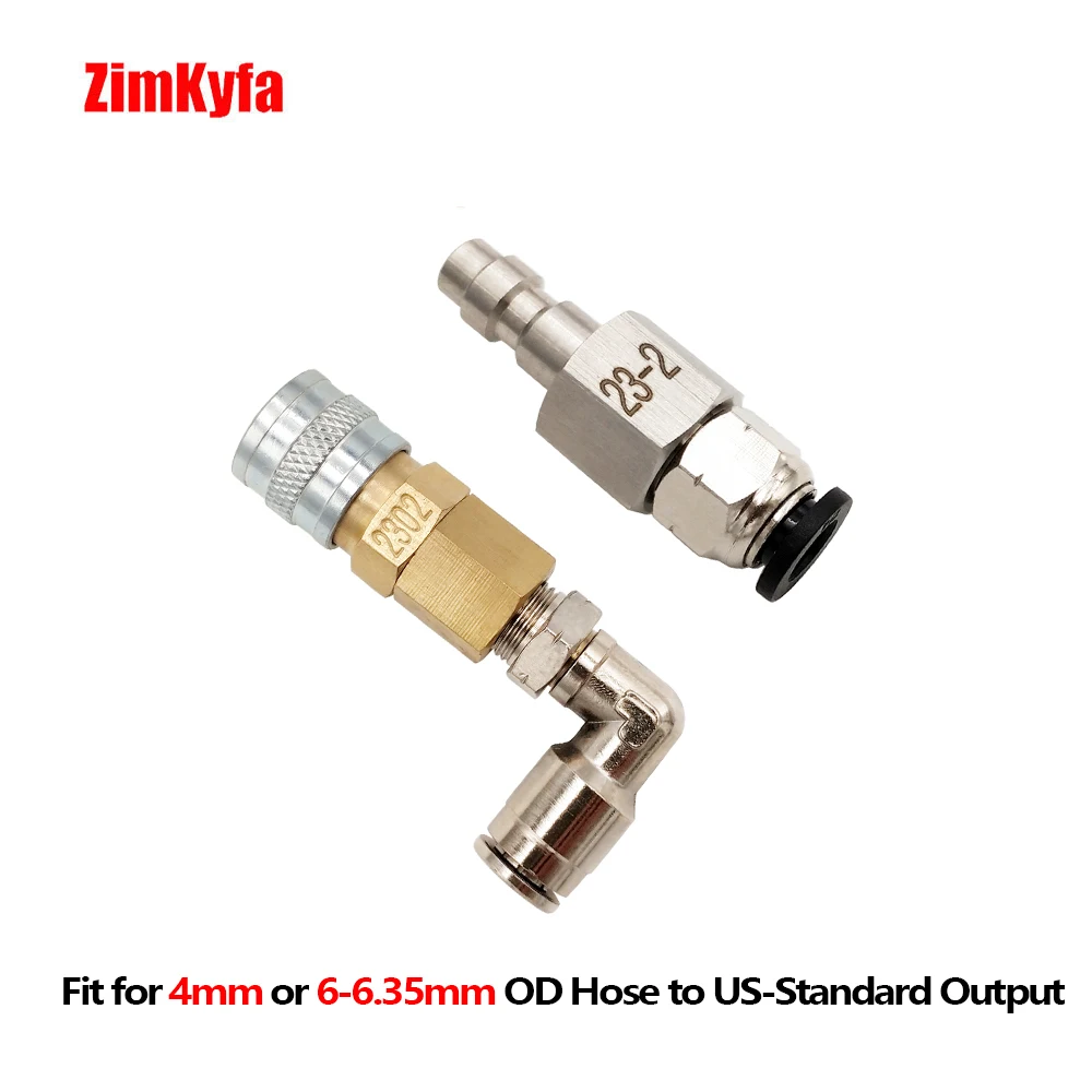 HPA (US Foster) 23-2 Male/2302 Female Quick Disconnect QD Push-In Fitting to 6MM - 6.35MM or 4mm(5/32) OD Hose for Airsoft