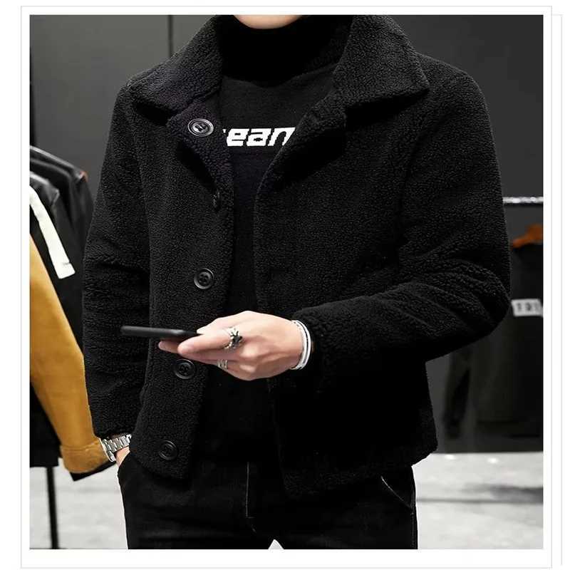 2023 autumn and winter new mens fashion trend suede double-sided leather jacket mens casual travel warm jacket W241102