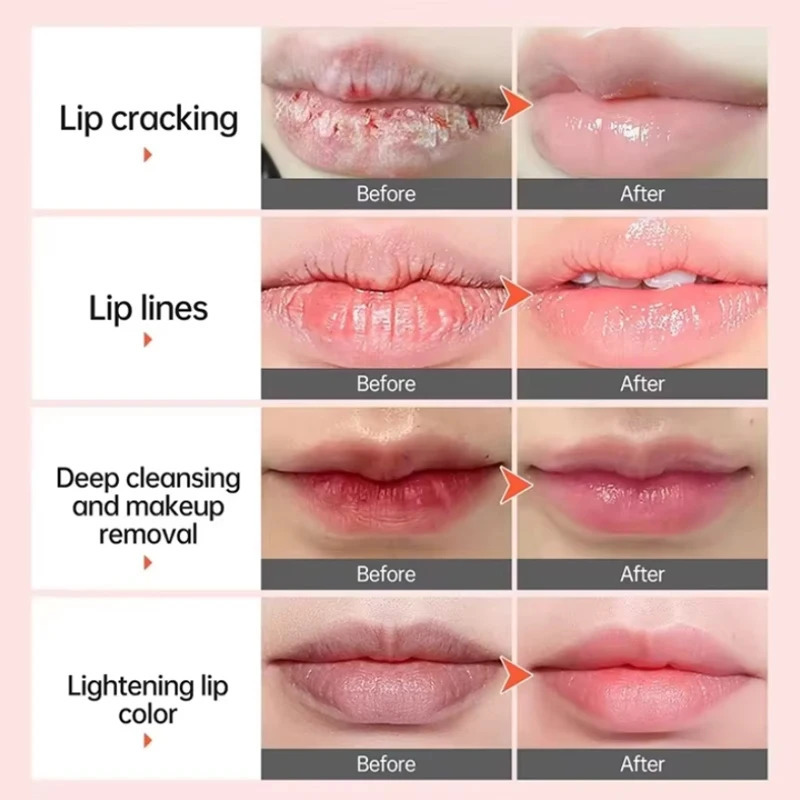 White dark lipstick deep light melanin facial mask gloss oil exfoliate nourish faded lip line Korean sleep lipstick 241031