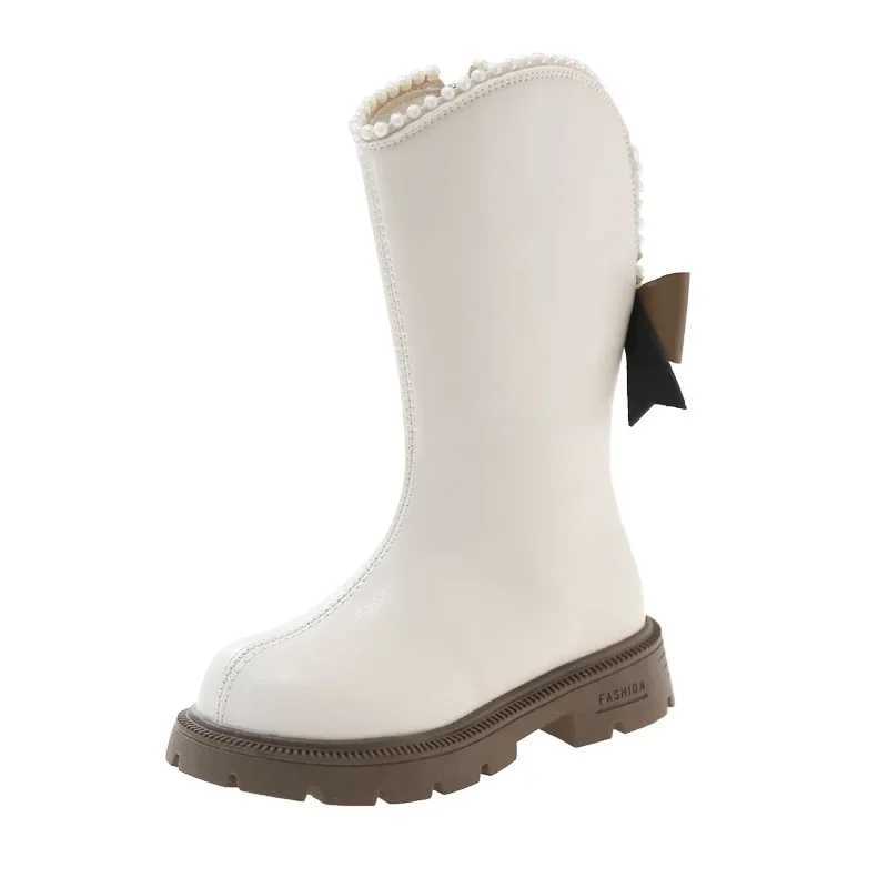 Winter childrens shoes girls boots sweet childrens fashionable cotton boots aisle version anti slip princess leather boots M241102