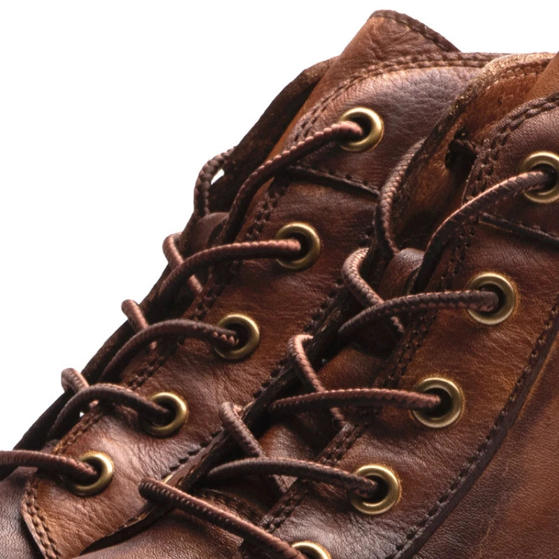 Handmade leather mens boots retro round toenails mens boots punk street style mens motorcycle boots botas para hombre 241031