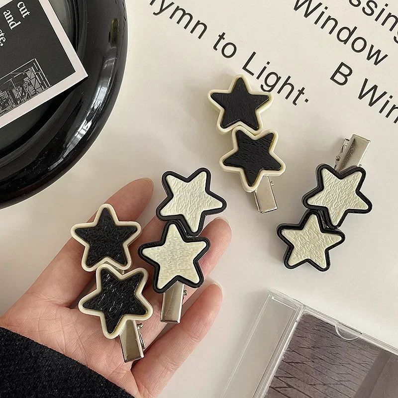 2PC Korean Cute Star new Hair Clip 2025 Claw Clamp for Women Girls Kid Children Hairpin Crab Headband Hair Gift Accessories Headwear