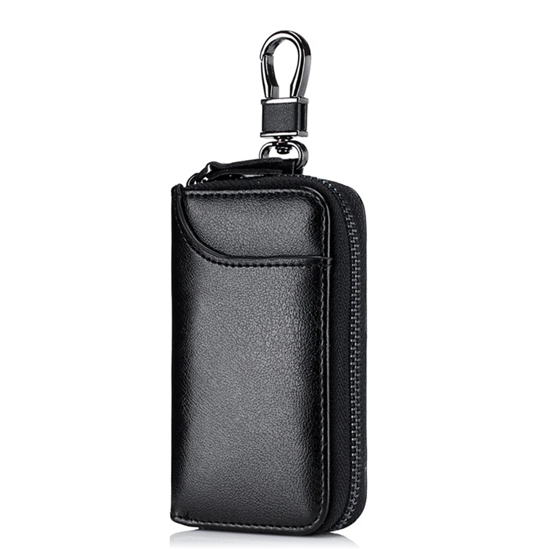 Leather 2025 Keychain Men Women Key Holder Organizer Pouch PU Case Split Car Key new Wallet Housekeeper Key Case Mini Card Bag