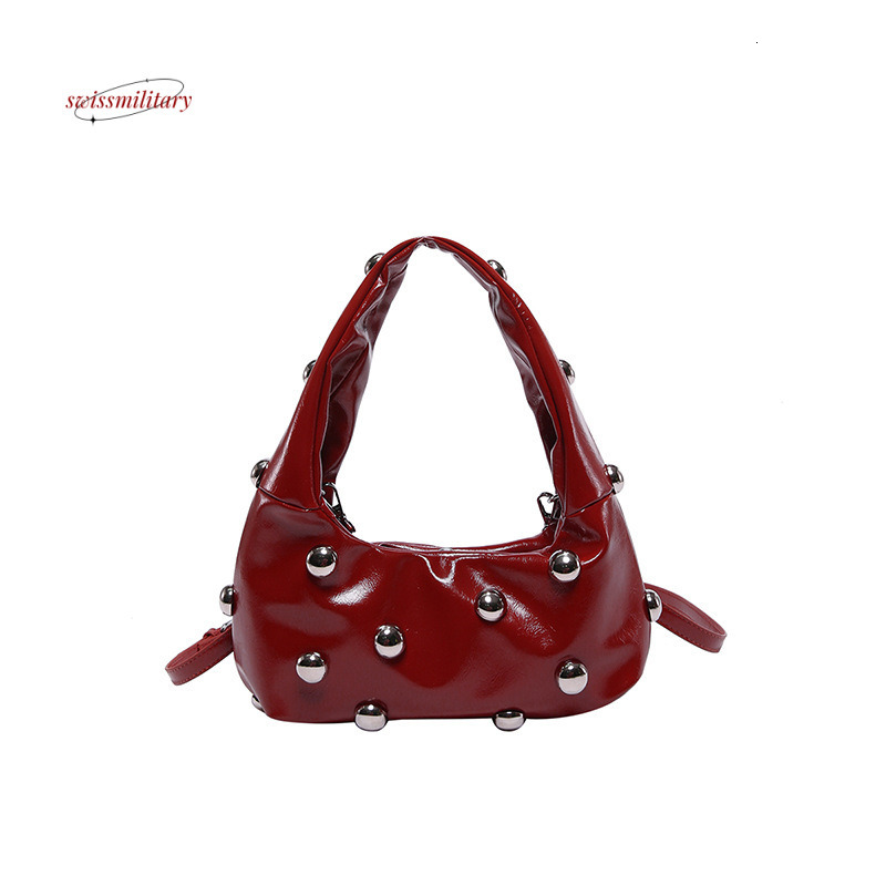 2024 New Riveted Ball Underarm Trendy Fashion, niche Design, Single Personalized Cross Shoulder Women's Bag #29 swissmilitary