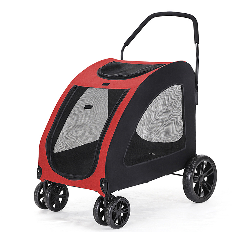 4 Wheels Pet Dog Cat Trolley Strollers Outdoor Travel Carrier Cat Dog Pet Cart Portable Pet Strollers
