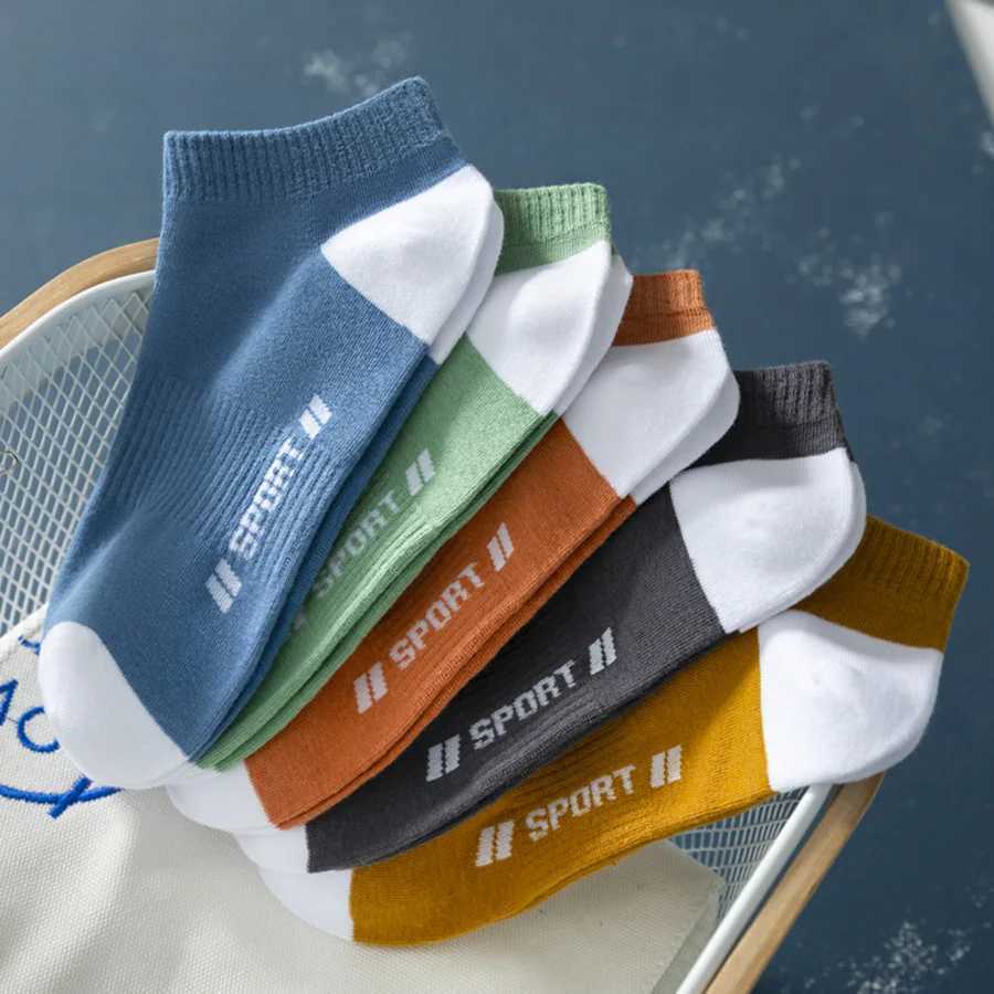 5 Pairs Mens Ankle Bright Color No Show Men Breathable Street Fashion Sport Invisible Travel Running LX241102