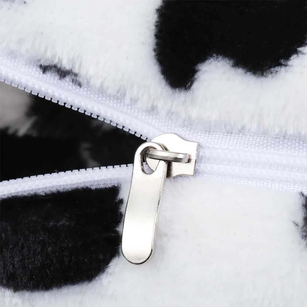 Cute Plush Cow Print Women Girl Purse Mini Purse Storage Bag Card Holder Credit ID Wallet PurseXJ241111