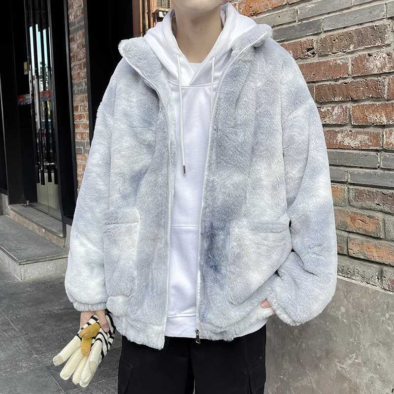 Handsome Lambwool Padded Jacket for Men Faux Fur Thickened Winter Lapel Coat 2023 New Fashion High Street Bigh Coats Top Q11XJ241102