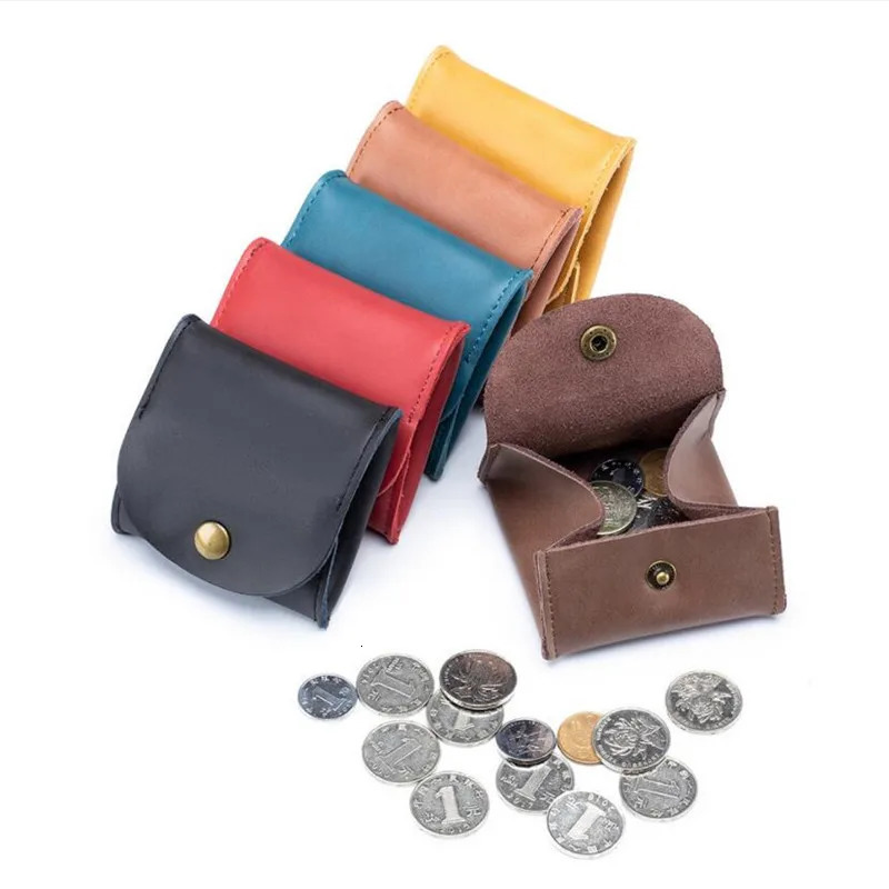 6 Color portable Genuine Leather Coin Purse Vintage n Individuation Earbuds Earphone Holder Pouch For Women Men mini Wallet 241029