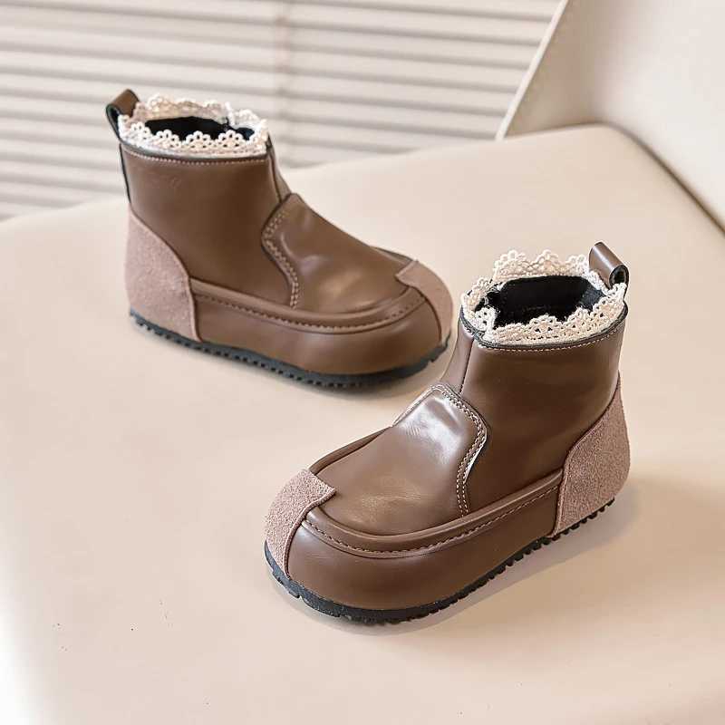 New girls boots childrens fashion boots Sweet spring autumn childrens patch work ankle boots Versatile elegant princess shoes M241102