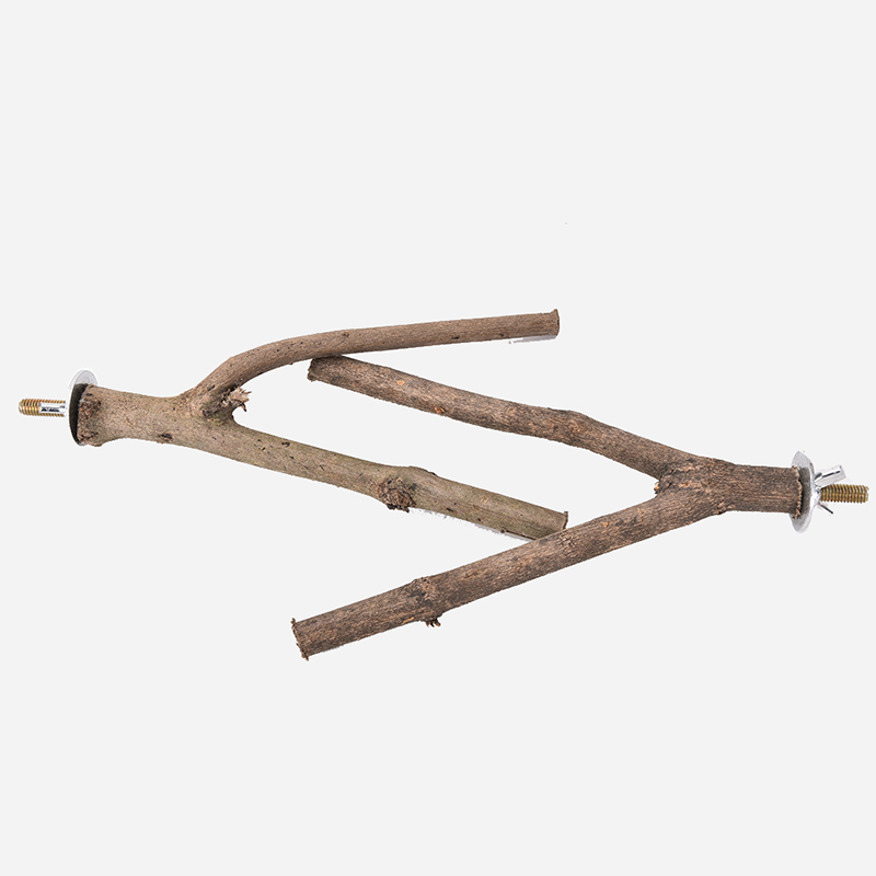 1Pc Hamster Branch Perches For Bird Cage 15cm Pet Parrot Raw Wood Fork Tree Branch Stand Rack Toy