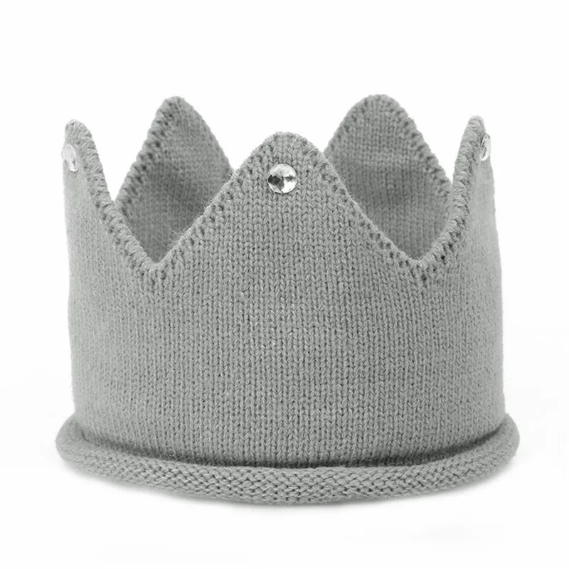 new Baby Hat Girls Crown Knitted Toddler Empty Top Hats Newborn Design Woolen Yarn Bonnet Children 2025 Soft Solid Beanies