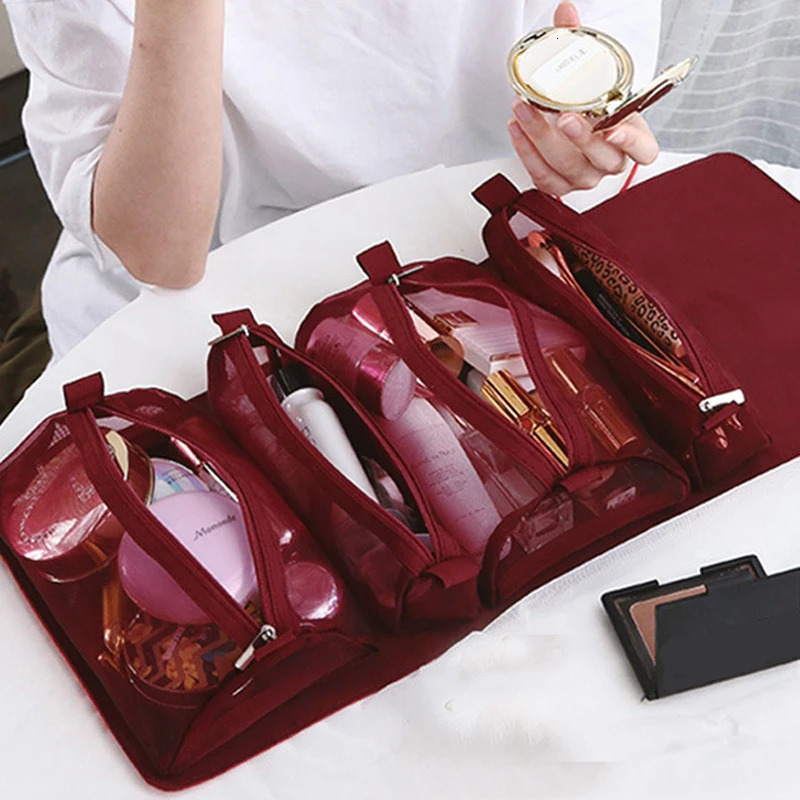 Multi functional travel makeup bag womens makeup bag bathroom organizer waterproof womens storage detachable makeup box 241031