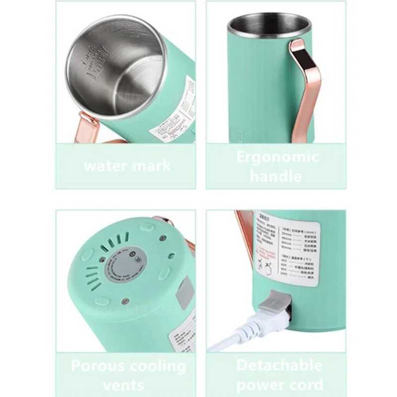 110V/220V Mini Electric Kettle Portable 450ML Heating Thermostat Electric Toast Outdoor Travel Insulated Kettle Y241102