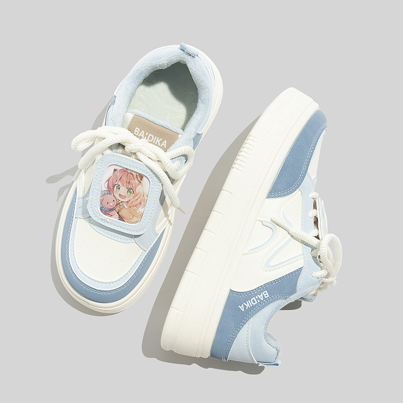 Cartoon Design Fashionable Versatile Velvet Casual Board Shoes
