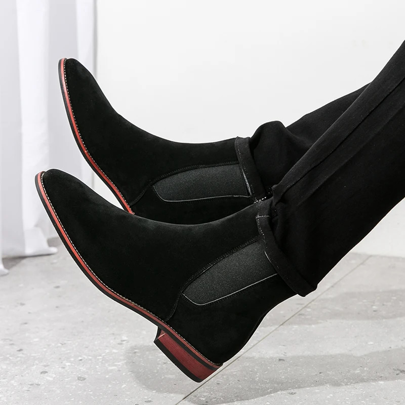 Chelsea boots mens suede leather ankle boots mens short casual shoes British style denim boots 241031