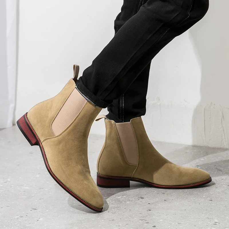 Chelsea boots mens suede leather ankle boots mens short casual shoes British style denim boots 241031