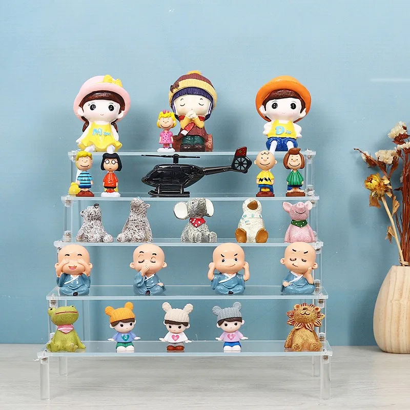 1-5 Layer Acrylic Display Risers,Clear Shelf Cupcake Display Stand for Food Desserts Perfume Organizer Funko POP Collections