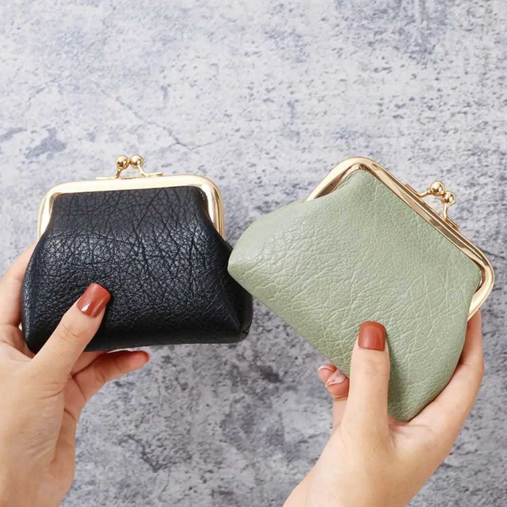 New PU Leather Coin Purse Small Coin Card Pouch Mini Wallet Purse Handbag Bag Women Girls Coin PursesXJ241111