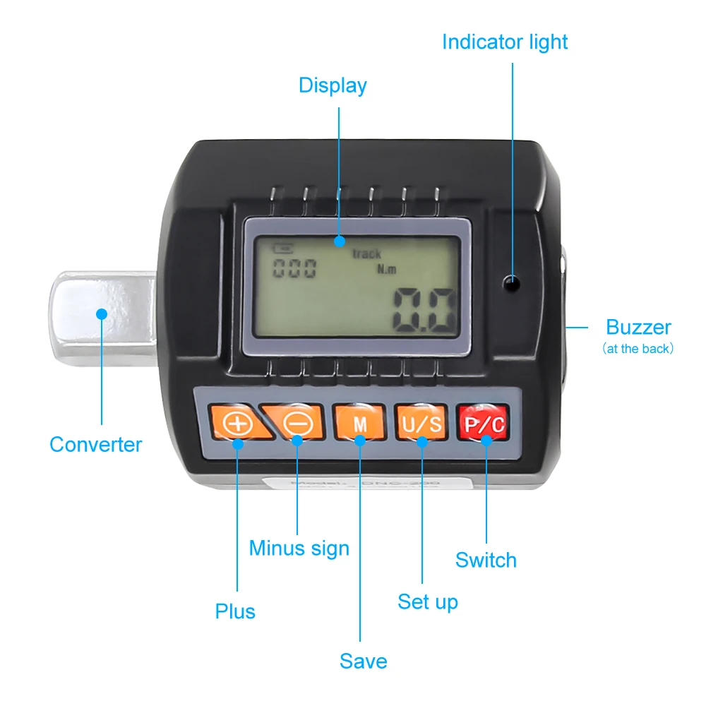 ALLSOME Adjustable 1/2 Digital Torque 2025 Gauge for new Bicycle Car Repair Digital Torque Adapter Electronic Torque Meter Hand Tools