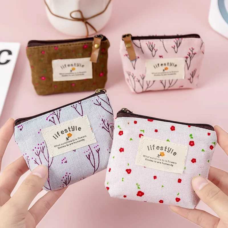 Fi Kaii Coin Purse Canvas Mini Floral Cluh Purse Women Girls Kids Cheap Coin Pouch Change Purses Cluh Bags WholesaleXJ241111