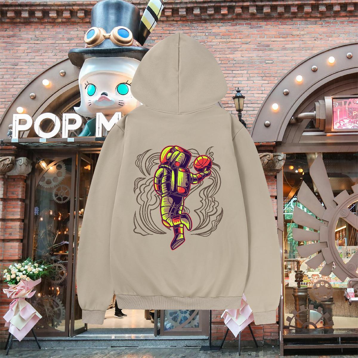 Classic Unisex Sweatshirts Long Sleeve Drawstring Popular Couples Hoodie DIY Anime Tops Pullover Hoodie Home Outdoor Thick Plush