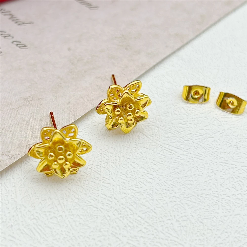 Gold Color Jewelry 2025 Sets new For Women Exquisite Flower Pendant Necklace Earrings 2pcs Wedding Jewelry Accessories Party Gifts