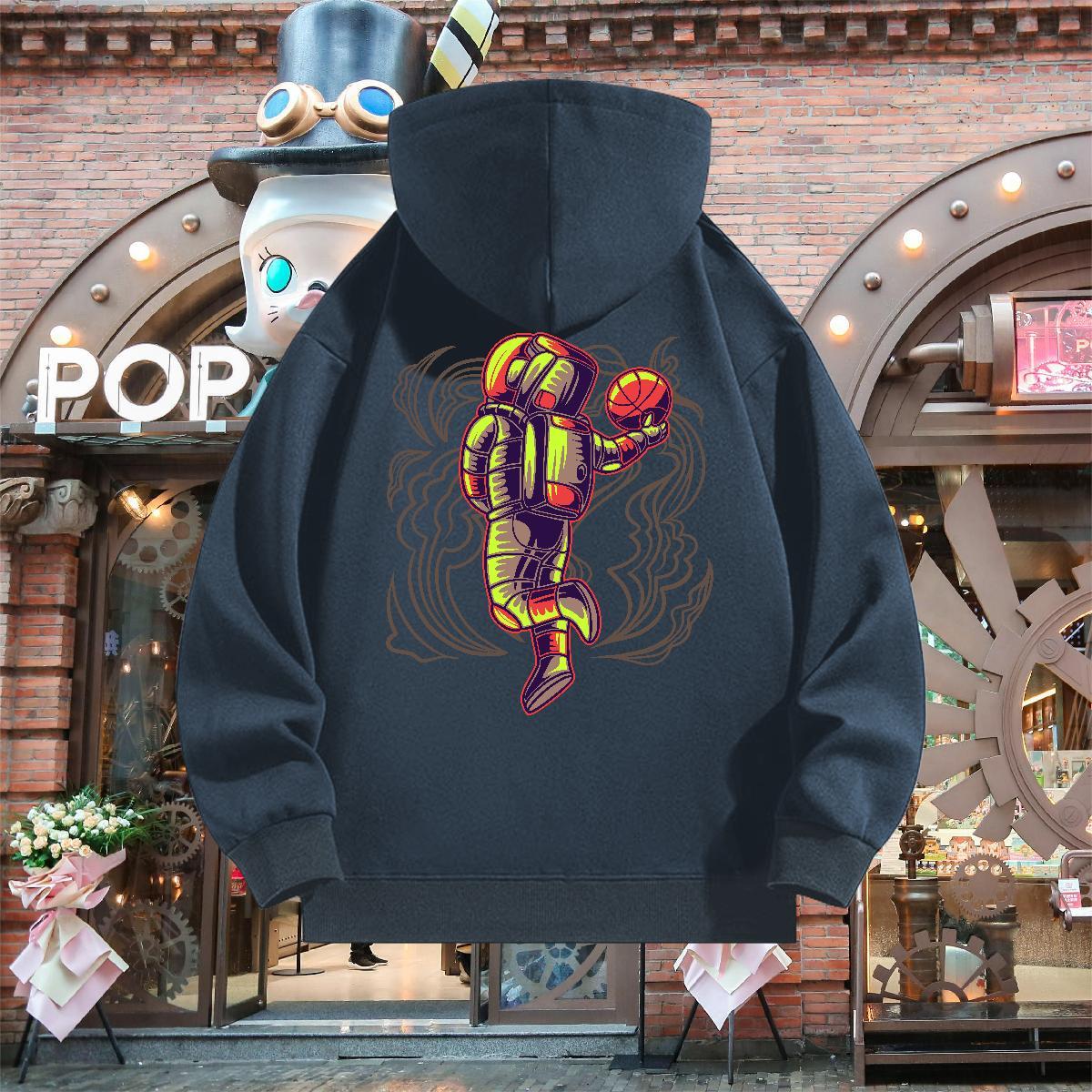 Classic Unisex Sweatshirts Long Sleeve Drawstring Popular Couples Hoodie DIY Anime Tops Pullover Hoodie Home Outdoor Thick Plush