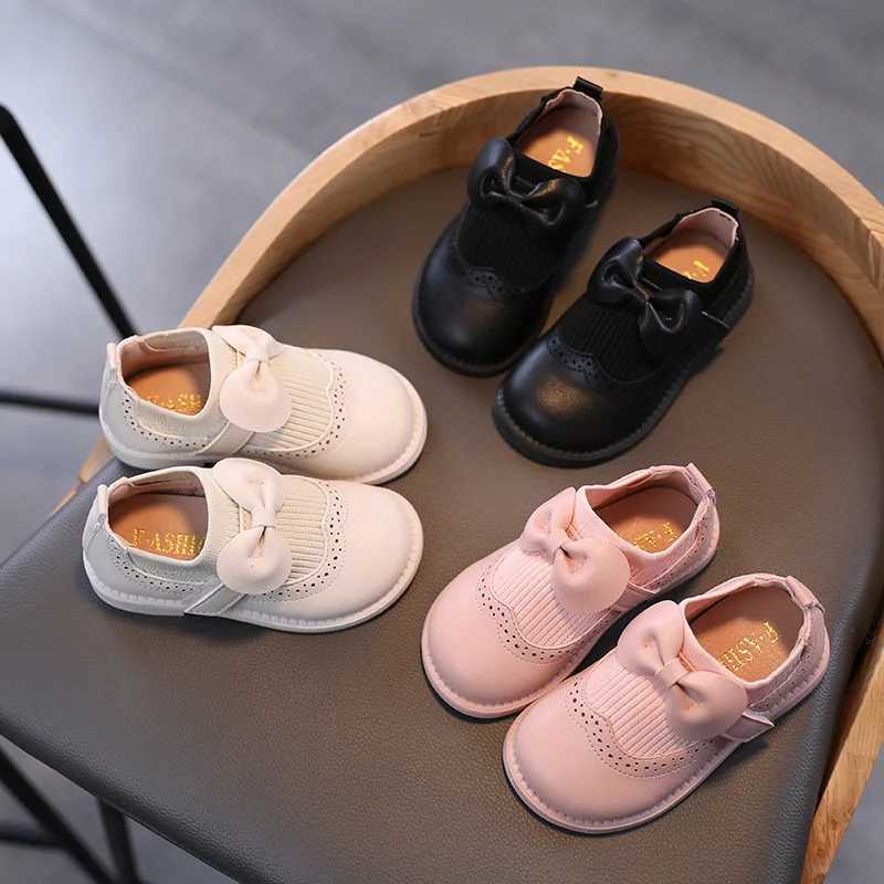 Autumn Little Girl Leather Shoes Childrens Cute Bow Patent Leather Princess Shoes Childrens Flat Shoes Childrens Sports Shoes M241102