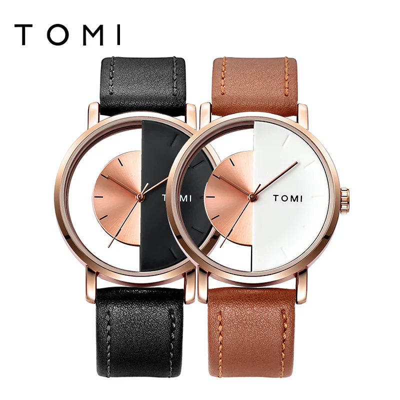 Lover new Watches Top 2025 Brand Couple Watch Men Women Wristwatches Leather Strap Hollow Quartz Lover Clock Valentine's Day Gifts