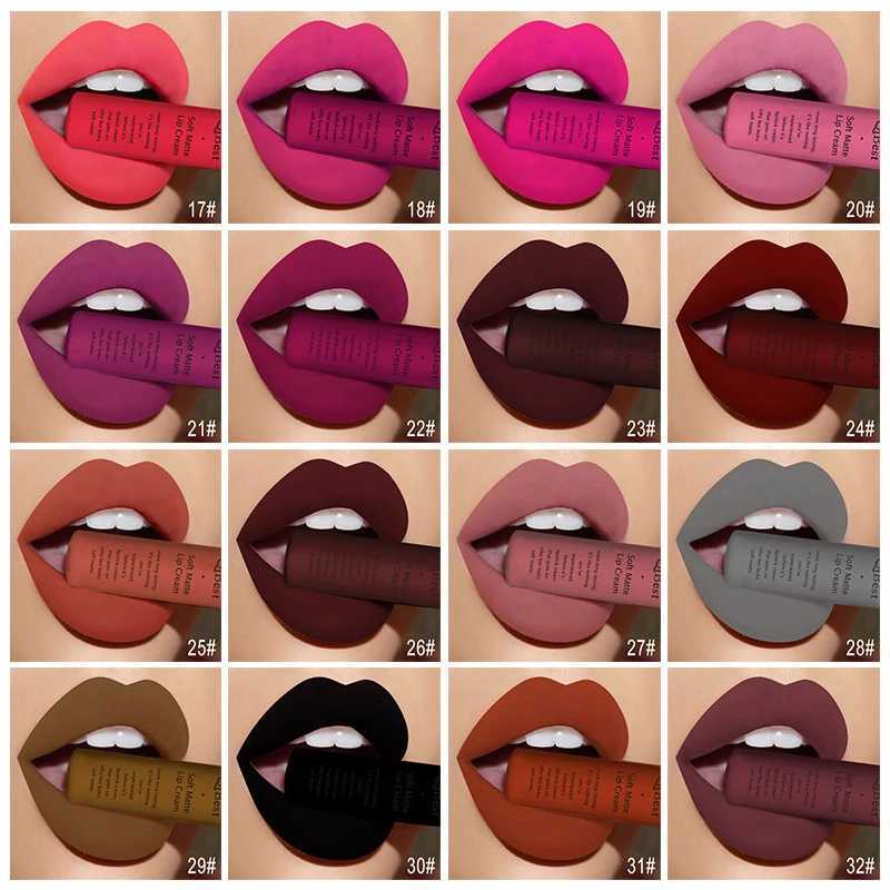 New 34 color waterproof matte nude lipstick pigment deep red black durable lipstick female makeup lipstick kit W241101