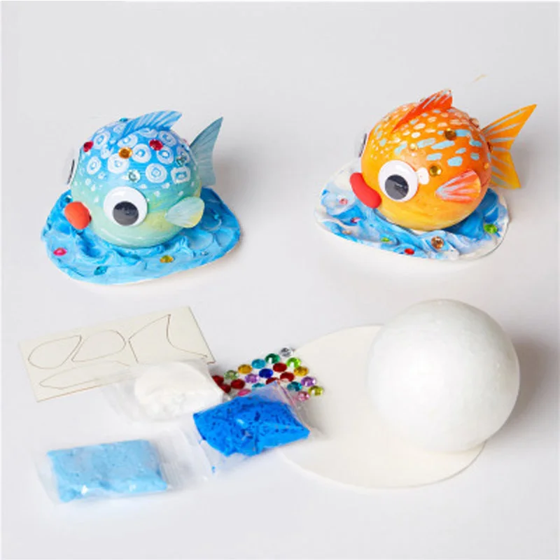 DIY Bubble Fish Drawing new 2025 Toys For Children Foam Ball Painting Kindergarten Art Kids Craft Educational Toys Decorations Gifts