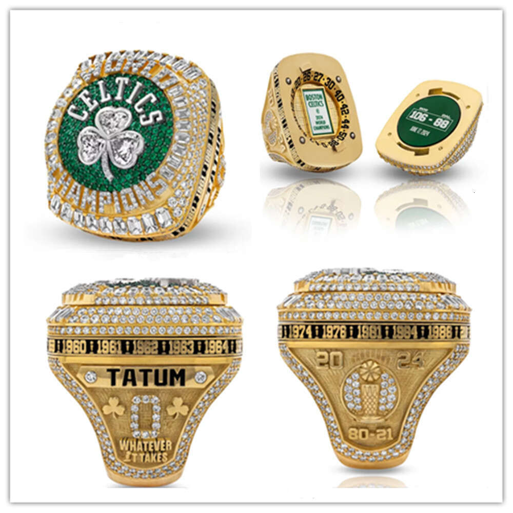 Moissanie ring Celics Naional Baskeball Team Rugby eam champions Championship Ring TATUM Souvenir Men Women Fan Brihday Gif Hip hop Spor Punk 2024