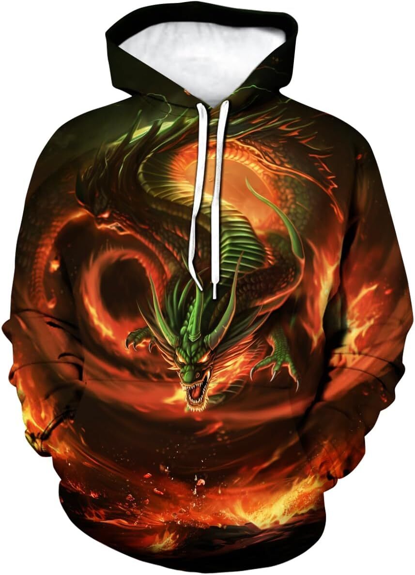 Hoodie for Mens Womens Traditional Chinese Dragon Hoodie Funny Anime Dream like wish dragon Graphic Sweatshirts Graphic Hoodies sweatshirt Pullover Lo