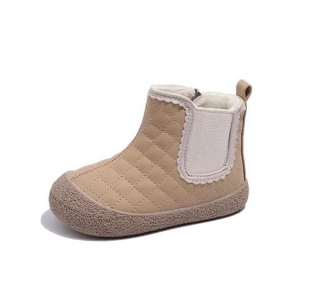 Autumn and winter baby boots childrens shoes outdoor anti slip baby shoes waterproof lace childrens plush ankle boots M241102