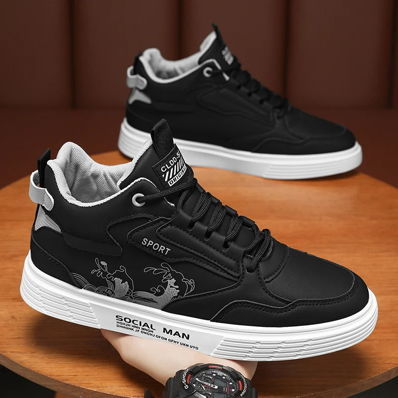 Men's 2023 New Autumn Casual Workwear Mid Top Retro Board Sports Versatile Trendy Shoes a848e