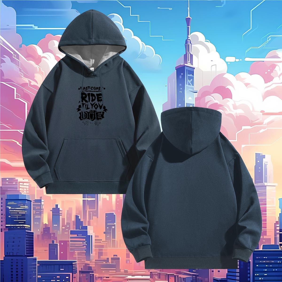 2024 Autumn and Winter Hooded Sweatshirt Breathable Drawstring Loose Fit Womens Hoodie Anime Print Tops Hoodie Tech Fleece Casual Daily Wear