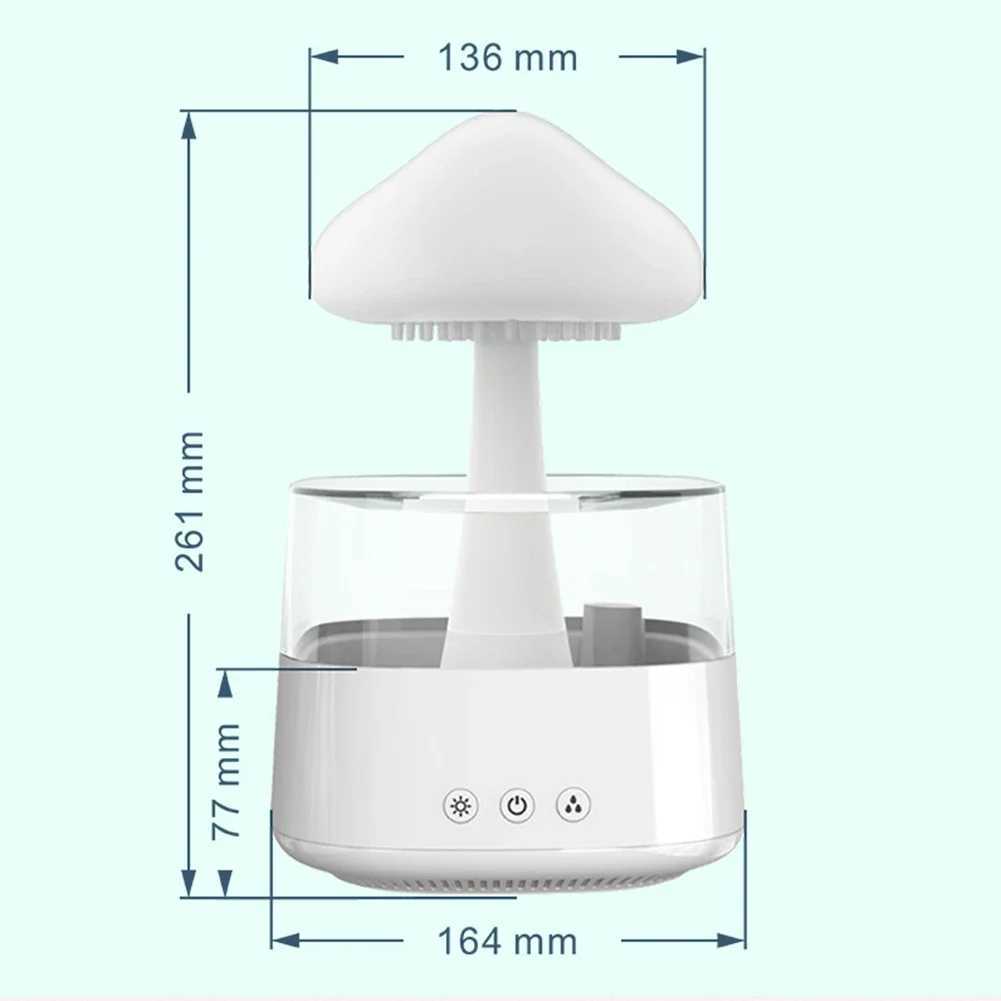 Mushroom Rain Air Humidifier Colorful Night Light Electric Aroma Diffuser Moisturize Skin Relieve Fatigues for Bedroom Kids RoomC241102