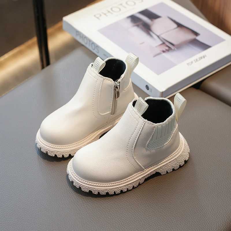 Childrens mens boots fashionable childrens ankle snow boots rubber soles warm autumn and winter side zipper childrens shoes M241102